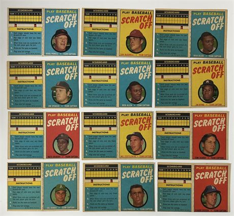 1970 Topps Scratch-Off Lot (12) Unscratched READ