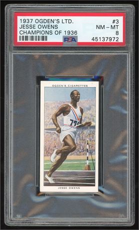 1937 Ogden's Champions Of 1936 #3 Jesse Owens PSA 8 NMMT