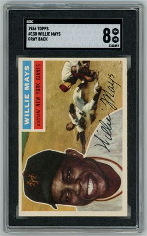 1956 Topps #130 Willie Mays Gray Back SGC 8 NMMT Only 19 Higher