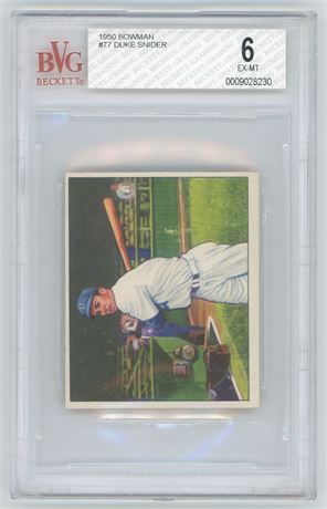 1950 Bowman #77 Duke Snider BVG 6 EXMT