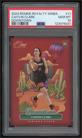 2024 Panini One Rookie Royalty #11 Caitlin Clark RC Downtown PSA 10 GEM MINT