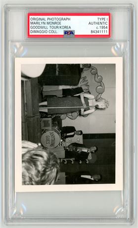 1954 Type 1 Original Photograph Marilyn Monroe Goodwill Tour/Korea PSA Authentic
