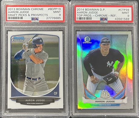 2013-14 PSA Graded Aaron Judge RC Lot (2) w/ Chrome Refractor