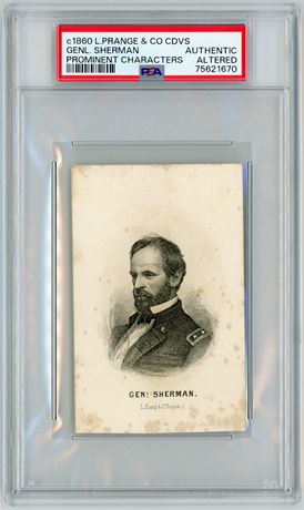 1860 L Prange & Co CDVS General Sherman PSA Authentic Altered