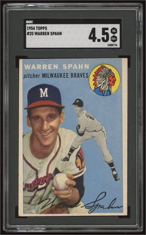 1954 Topps #20 Warren Spahn SGC 4.5 VGEX+