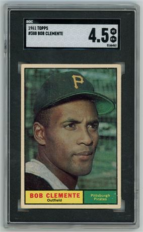 1961 Topps #388 Roberto Clemente SGC 4.5 VGEX+ Centered