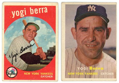 1957-1959 Topps Yogi Berra Raw Lot (2) Low Grade