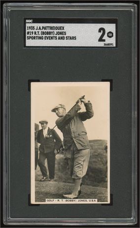 1935 JA Pattreiouex Sporting Events & Stars #19 Bobby Jones SGC 2 GOOD