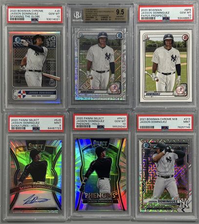 2020-21 Bowman/Panini Jasson Dominguez PSA/BGS High Grade Lot (6)