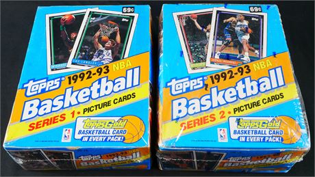 1992 Topps Basketball Series 1 & 2 Basketball Box Lot (2) Factory Sealed