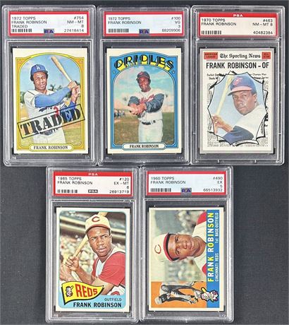 1960-1972 Topps Frank Robinson PSA Graded Lot (5)