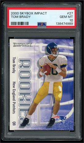 2000 Skybox Impact #27 Tom Brady RC PSA 10 GEM MINT