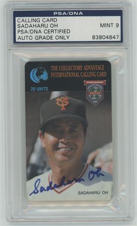 1994 Collectors Advantage Phone Card Sadaharu Oh Autograph PSA 9 Auto Grade