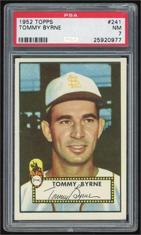1952 Topps #241 Tommy Byrne PSA 7 NM (READ)