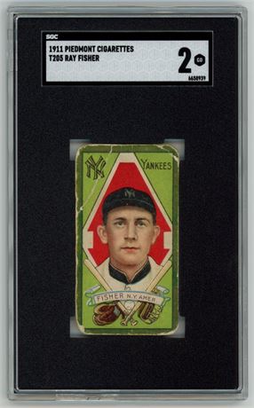 1911 T205 Ray Fisher SP SGC 2 GOOD
