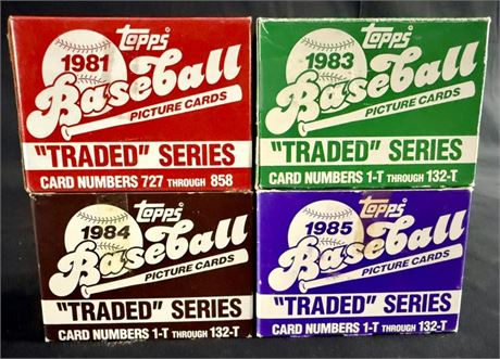 1981, 1983-1985 Topps Traded Sets w/ Strawberry and Valenzuela RC