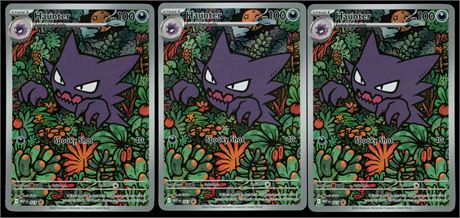 2025 Pokémon Mega Evolution Promo Holo #027 Haunter Illustration Rare Lot (3)
