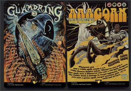 2023 MTG LOTR Borderless Poster Showcase Foil Lot #741 & #747 NM