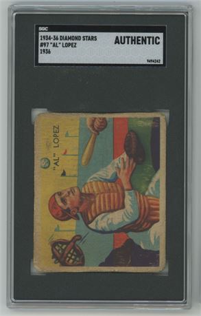 1934-36 Diamond Stars #97 "Al" Lopez 1936 SGC Authentic