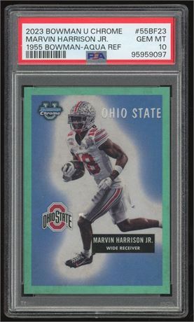 2023 Bowman U Chrome Marvin Harrison Jr RC Aqua Refractor 6/150 PSA 10 GEM MINT