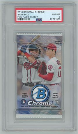 2018 Bowman Chrome Baseball Foil Pack - Hobby PSA 8