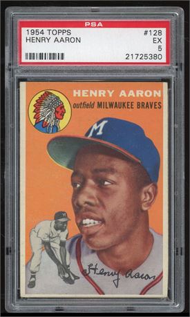 1954 Topps #128 Hank Aaron RC PSA 5 EX
