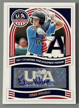 2024 Panini USA Baseball Stars & Stripes Ethan Holliday 16U-17U 3/4 Patch Auto