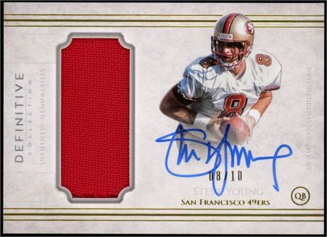 2015 Topps Definitive Collection Steve Young Patch Autograph 08/10