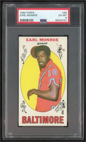 1969 Topps #80 Earl Monroe PSA 6 EXMT