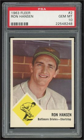 1963 Fleer #2 Ron Hansen PSA 10 GEM MINT POP 5