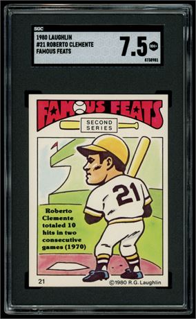 1980 Laughlin #21 Roberto Clemente Famouas Feats SGC 7.5 NM+