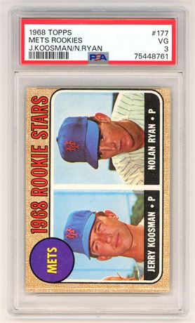 1968 Topps #177 Nolan Ryan RC PSA 3 VG