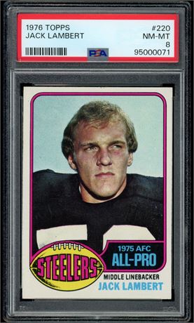 1976 Topps #220 Jack Lambert RC PSA 8 NMMT