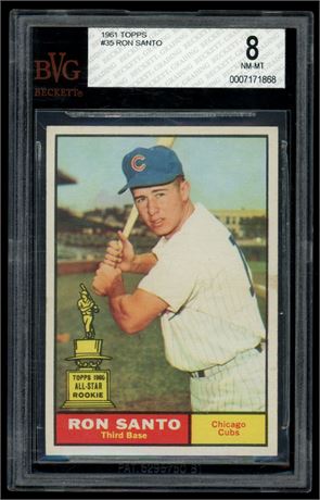 1961 Topps #35 Ron Santo RC BVG 8 NMMT Centered