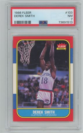 1986 Fleer #103 Derek Smith PSA 7 NM