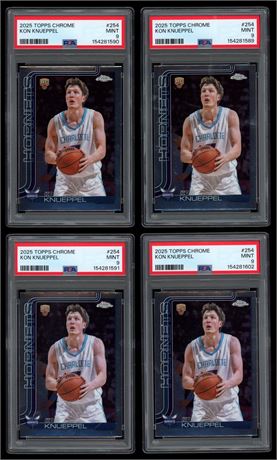 2025 Topps Chrome #254 Kon Knueppel RC PSA 9 Lot (4)