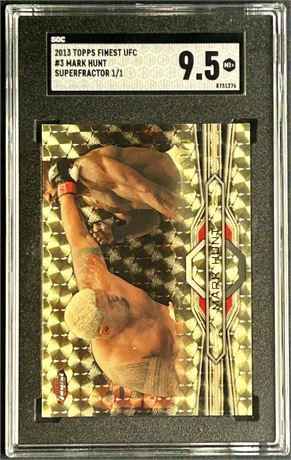 2013 UFC Topps Finest #3 Mark Hunt Superfractor 1/1 SGC 9.5 MINT+