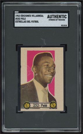 1962 Ediciones Villarreal #252 Pele Estrellas Del Futbol SGC Authentic (Trimmed)