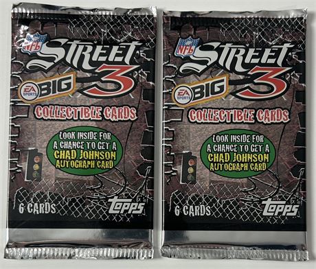 2006 Topps NFL Street 3 EA Sports Big Video Game Promotional Sealed Pack Lot (2)