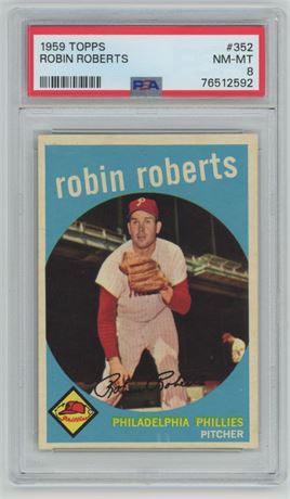 1959 Topps #352 Robin Roberts PSA 8 NMMT