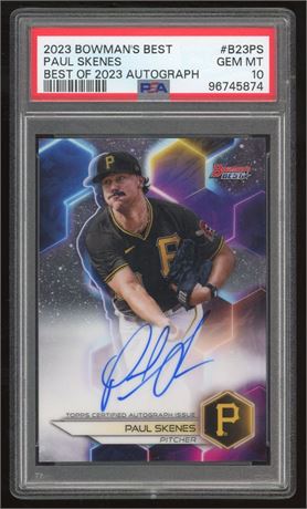 2023 Bowman's Best Paul Skenes Best of 2023 Auto PSA 10 GEM MINT