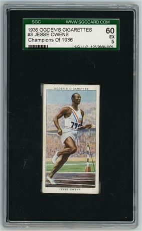 1937 Odgen's #3 Jesse Owens Champions of 1936 SGC 5 EX