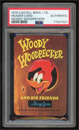 1975 Castell Brothers Limited Woody Woodpecker Header Card PSA Authentic