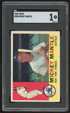 1960 Topps #350 Mickey Mantle SCG 1 POOR (Paper loss & residue on back)