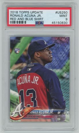 2018 Topps Update Ronald Acuna Jr. RC Red & Blue Shirt PSA 9 MINT