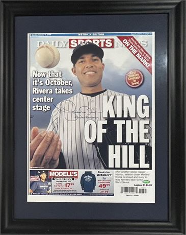 Mariano Rivera Autographed Poster 30x24 Framed Steiner COA "Enter Sandman"