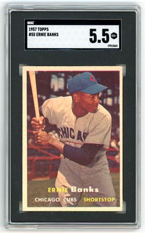 1957 Topps #55 Ernie Banks SGC 5.5 EX+