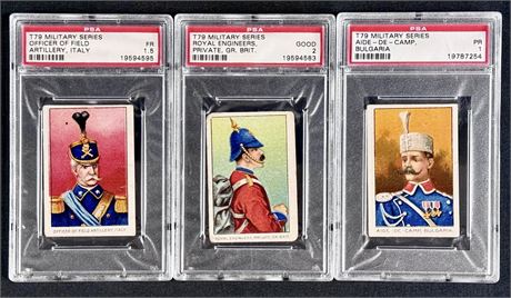 1910 T79 Military Services PSA Graded Lot (3)