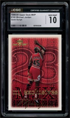 1999 Upper Deck MVP #180 Michael Jordan Gold Script 51/100 CGC 10 GEM MINT