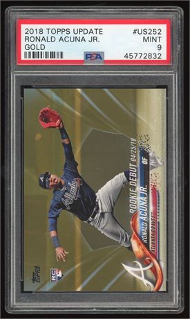 2018 Topps Update Ronald Acuna Jr RC Gold 761/2018 PSA 9 MINT